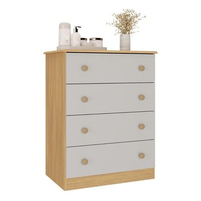 Cômoda Infantil 65cm Com 4 Gavetas Encanto Multimóveis Mp4427 Madeiradooff White Madeiradooff White