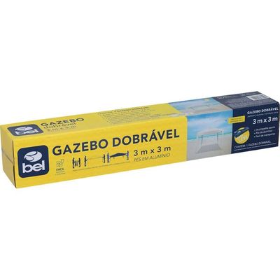 Tenda Gazebo 3x3m Bel Poliéster Bege Estrutura Alumínio