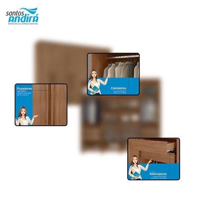 Guarda Roupa Casal 8 Portas 4 Gavetas Master New Jatobá Acetinado Com Pés - Santos Andirá