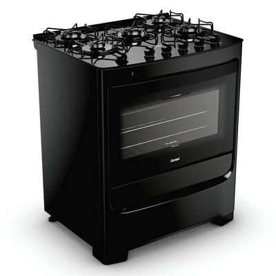 Fogão 5 Bocas Bivolt Com Mesa De Vidro Consul Preto Bivolt