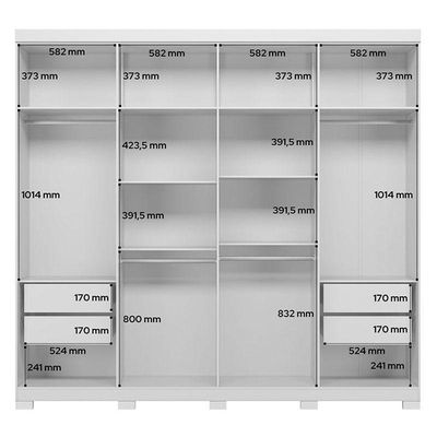 Guarda Roupa Casal 8 Portas 4 Gavetas Master New Branco Brilho Com Pés - Santos Andirá
