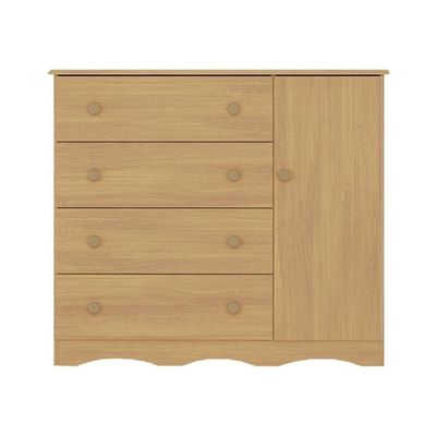Cômoda Infantil 95cm 1 Porta E 4 Gavetas Realeza Multimóveis Mp4454 Madeirado Madeirado