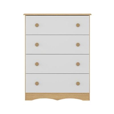 Cômoda Infantil 65cm Com 4 Gavetas Realeza Multimóveis Mp4433 Madeirado/branco Madeirado/branco