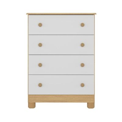 Cômoda Infantil 65cm Com 4 Gavetas Allegra Multimóveis Mp4421 Madeirado/branco Madeirado/branco