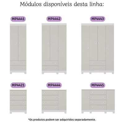Cômoda Infantil 65cm Com 4 Gavetas Allegra Multimóveis Mp4421 Branco/off White Branco/off White