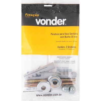 Conjunto Fixação P/ Sanitário 10mm Latonado C/ 2 Pçs Vonder