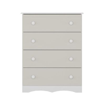 Cômoda Infantil 65cm Com 4 Gavetas Realeza Multimóveis Mp4433 Branco/off White Branco/off White