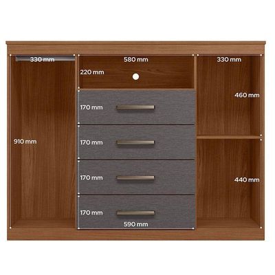 Comoda Havana Master Jatobá Grafite Acetinado - Santos Andirá