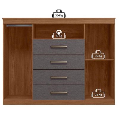 Comoda Havana Master Jatobá Grafite Acetinado - Santos Andirá