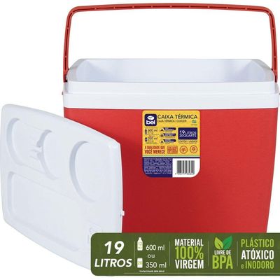 Caixa Térmica Bel 19 Litros Vermelha Polipropileno Eps
