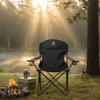 Cadeira Camping Dobrável Araguaia Comfort Max Preta Bel