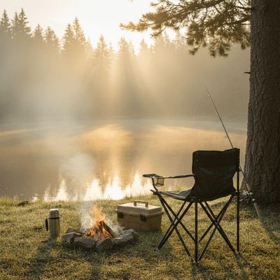 Cadeira Camping Dobrável Araguaia Comfort Max Preta Bel