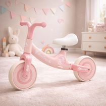 Bicicleta De Equilíbrio Infantil Sem Pedal Rosa Regulável