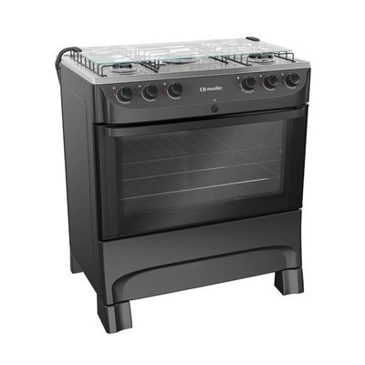 Fogao 5bcs Mesa Inox Mfi5bb Mueller Preto Bivolt