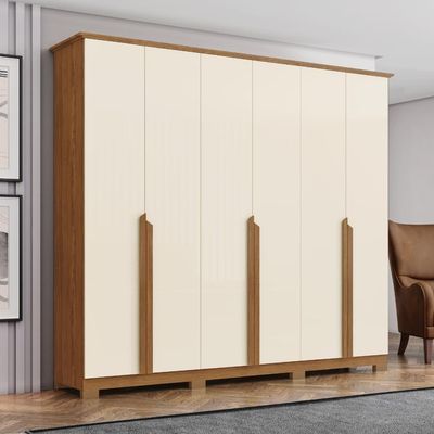 Guarda Roupa Casal 6 Portas 235 Cm Andreas Nature Off White Henn Nature Off White