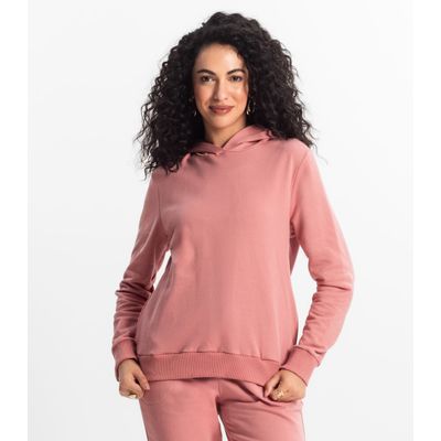 Moletom com Capuz Feminino Rovitex Rosa G / Rosa