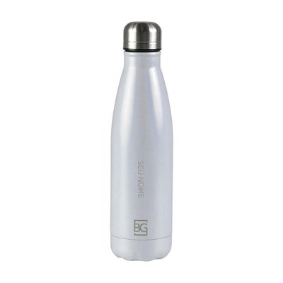 Garrafa Térmica Glitter Dual 500ml Perolada U / Branco