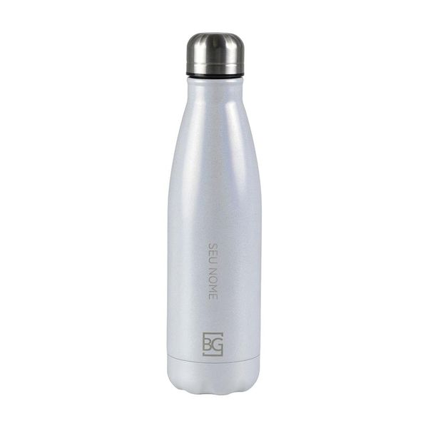 Garrafa Térmica Glitter Dual 500ml Perolada U / Branco