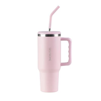 Copo Térmico com Canudo Dual 1,2L Rosa U / Rosa