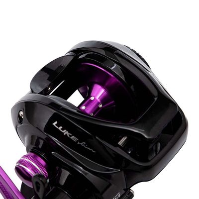 Carretilha para Pesca Maruri Luke Slim Black Purple - Esquerda