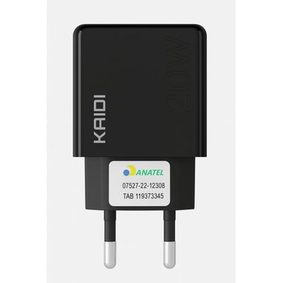 Carregador Preto Universal / Fonte Turbo Bivolt com Cabo USB-C Rápido