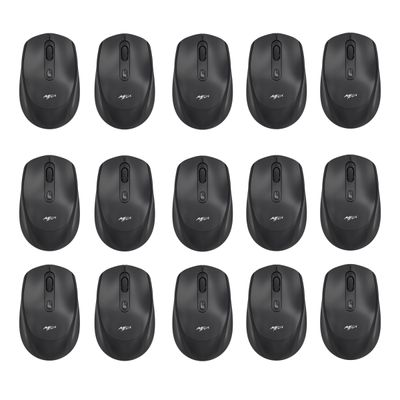 Kit 15 Mouses Sem Fio Recarregável Mega M180 Preto DPI Ajustável