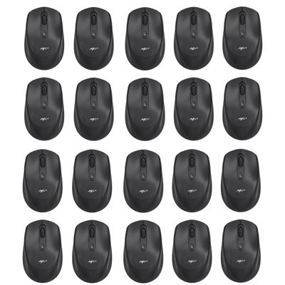 Kit 25 Mouses Sem Fio Recarregável Mega M180 Preto DPI Ajustável