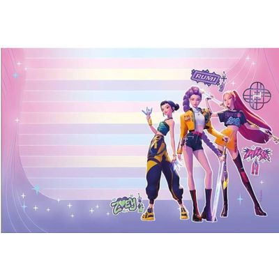 CADERNO COLADO PAPEL CARTA GUERREIRAS DO K-POP 50FLS TILIBRA