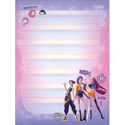 CADERNO COLADO PAPEL CARTA GUERREIRAS DO K-POP 50FLS TILIBRA