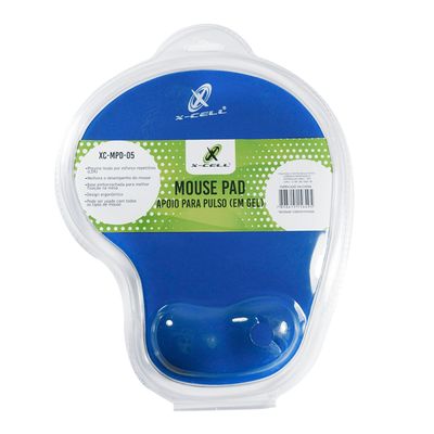 Mouse Pad Ergonômico Apoio de Punho 20 x 24cm Azul Xcell