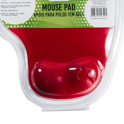 Mouse Pad Ergonômico Apoio de Punho 20 x 24cm Vermelho Xcell