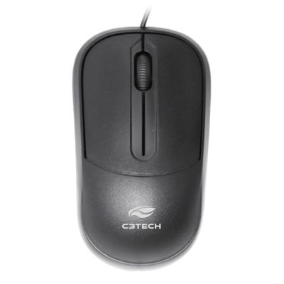 Mouse USB com fio 1000dpi ambidestro MS-35 Cor Preto