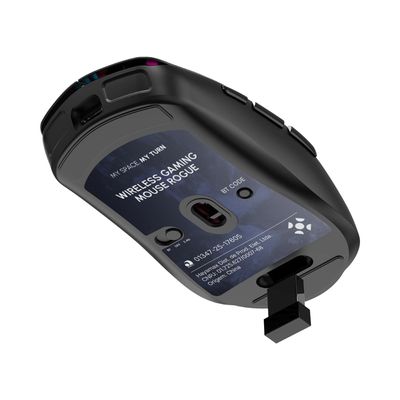 Mouse gamer Fortrek Rogue Sem Fio 2.4g Bt USB 16000dpi Preto