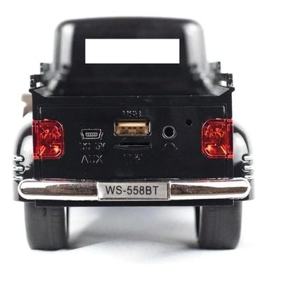 Caixa Som Portatil Caminhonete Camionete Bluetooth Fm Preto WS-558B