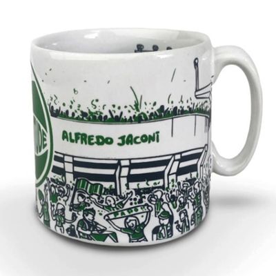 Caneca KazzaVip do Juventude Cerâmica 360 ML Estádio Alfredo Jaconi Licenciada Branco