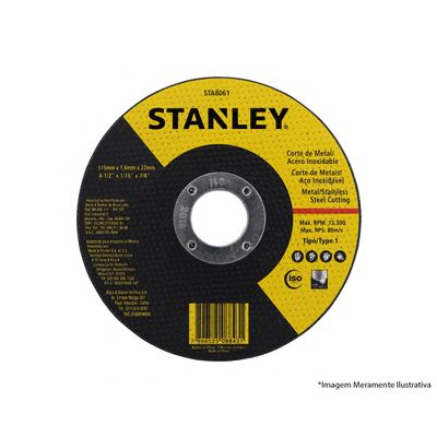 Disco Corte Inox Stanley 4.1/2"X1,0X7/8" Sta8061