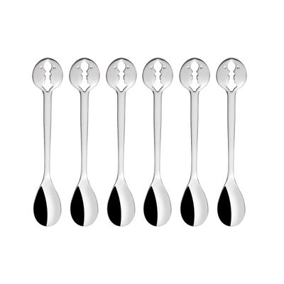 KIT 6 COLHERES PARA CAFÉ BUGATTI KISS CORAÇÃO EM INOX 437008