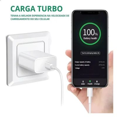 Carregador de Tomada 20W Turbo Para Celular - Potente, Turbo