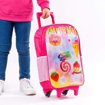 Mochila de Rodinhas Infantil Sweeties - Rosa
