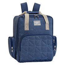 Mochila Maternidade Azul Bolso Frontal Térmico - Batistela