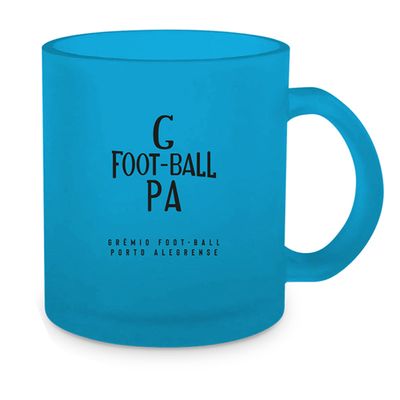 Caneca Vidro Diamond BrasFoot Gremio 300 ML Licenciada Azul