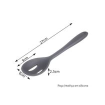 Colher de Silicone Vermelha Perfurada Escumadeira 1un