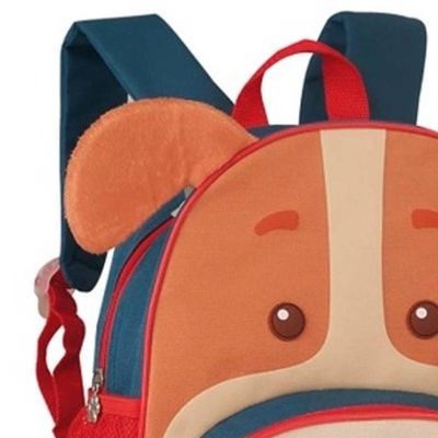 Mochila Infantil Reforçada com Alças Cachorro Bege 17 Litros