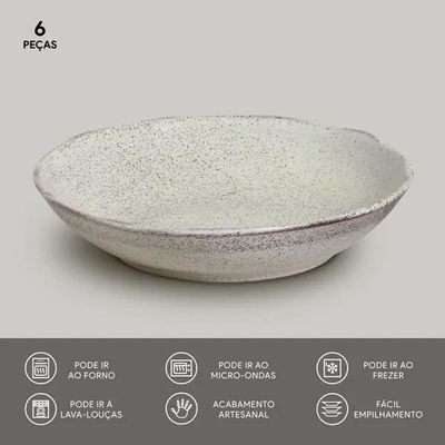 Conjunto de Pratos Fundos Porto Brasil Bio Pistache 1,1 litros – 6 Peças