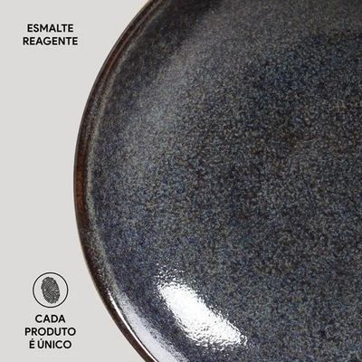 Conjunto de Pratos Fundos Porto Brasil Bio Titanium Azul Escuro 1,1 litros - 6 Peças