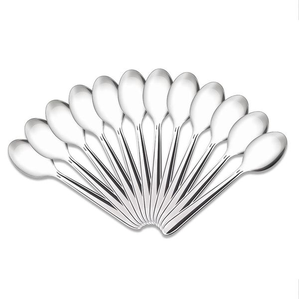 Jogo de Colheres de Sobremesa Brinox Turim Aço Inox 12 Peças Aço Inox Polido com Friso