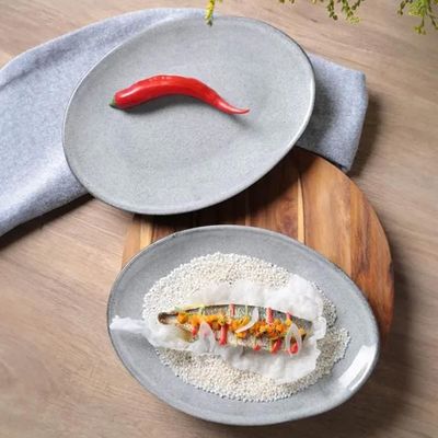 Conjunto de Pratos de Sobremesa Ovais Porto Brasil Orgânico Dust 22,5cm - 6 peças
