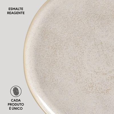 Conjunto de Pratos Rasos Porto Brasil Bio Latte Off White 29cm – 6 Peças