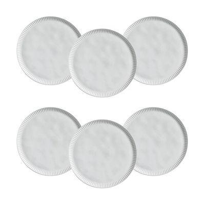 Conjunto de Pratos Rasos Porto Brasil Linhas New White 27,5cm - 6 Peças