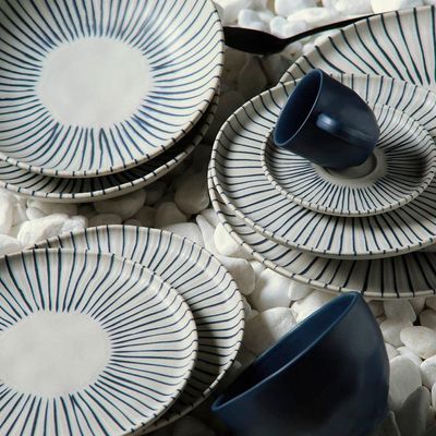 Conjunto com 6 Pratos Rasos Porto Brasil Bio Elemento em Stoneware 27,5 cm – Cinza